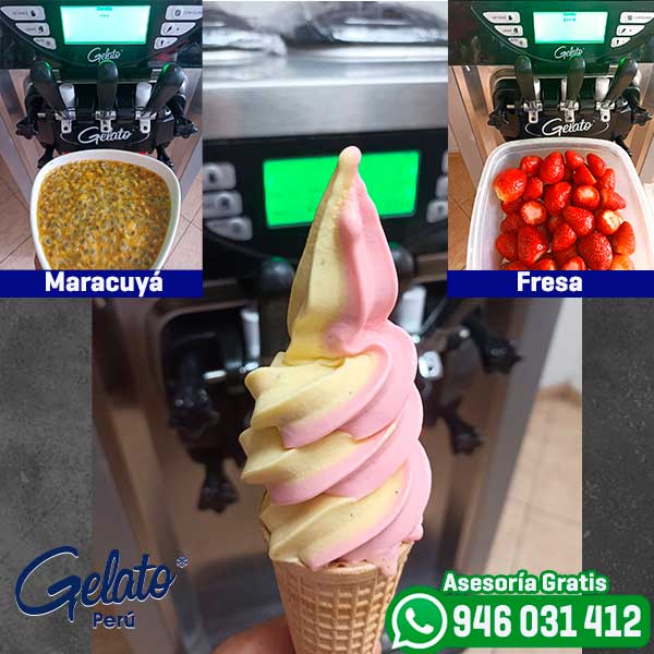 Máquina de Helados de tres salidas vista frontal